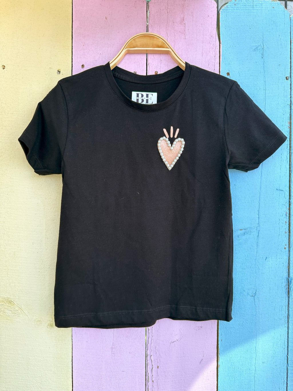 KID HEART T-SHIRT BLACK-ROSE GOLD