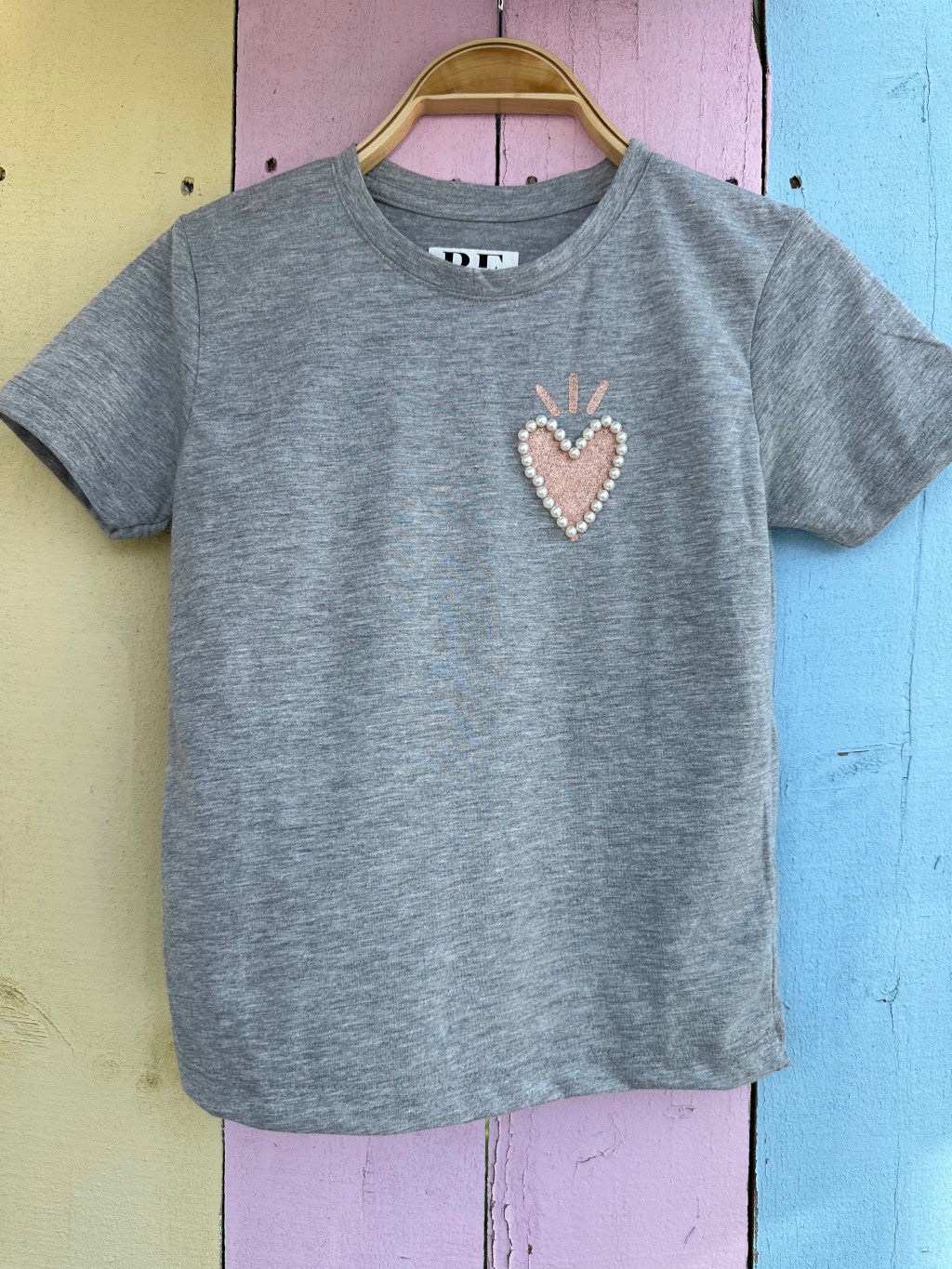 KID HEART T-SHIRT GRAY-ROSE GOLD