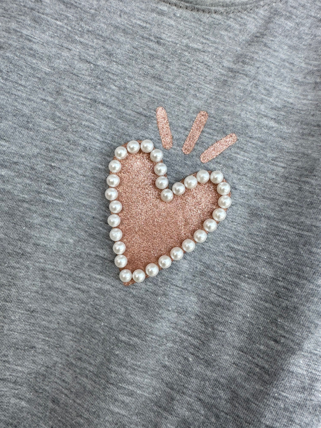 KID HEART T-SHIRT GRAY-ROSE GOLD