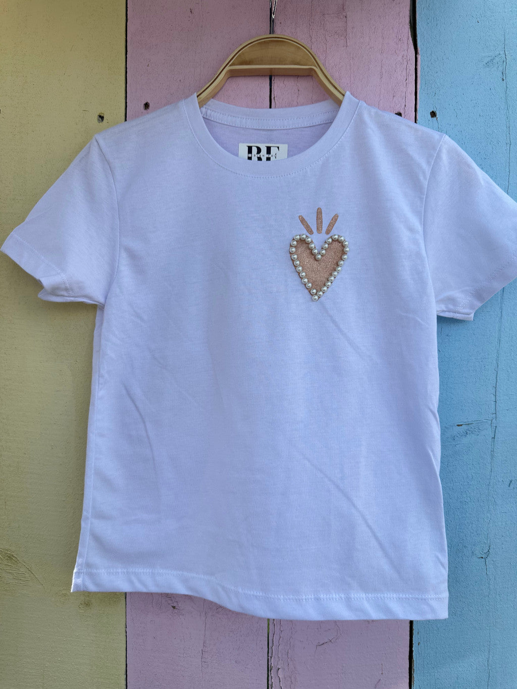 KID HEART T-SHIRT WHITE-ROSE GOLD