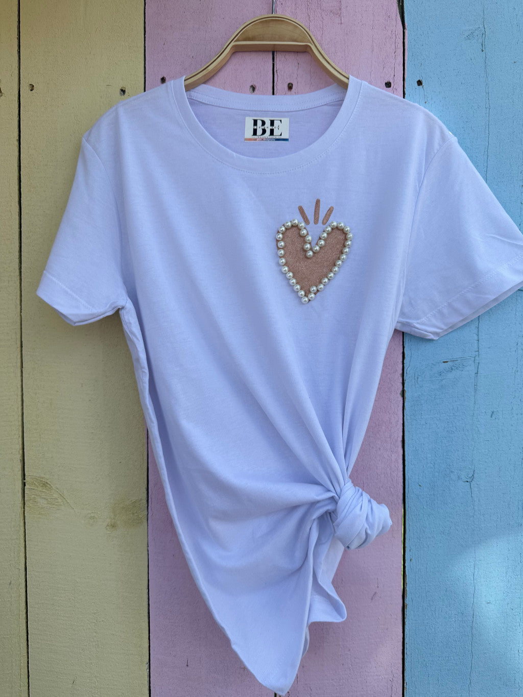 MOM HEART T-SHIRT WHITE-ROSE GOLD