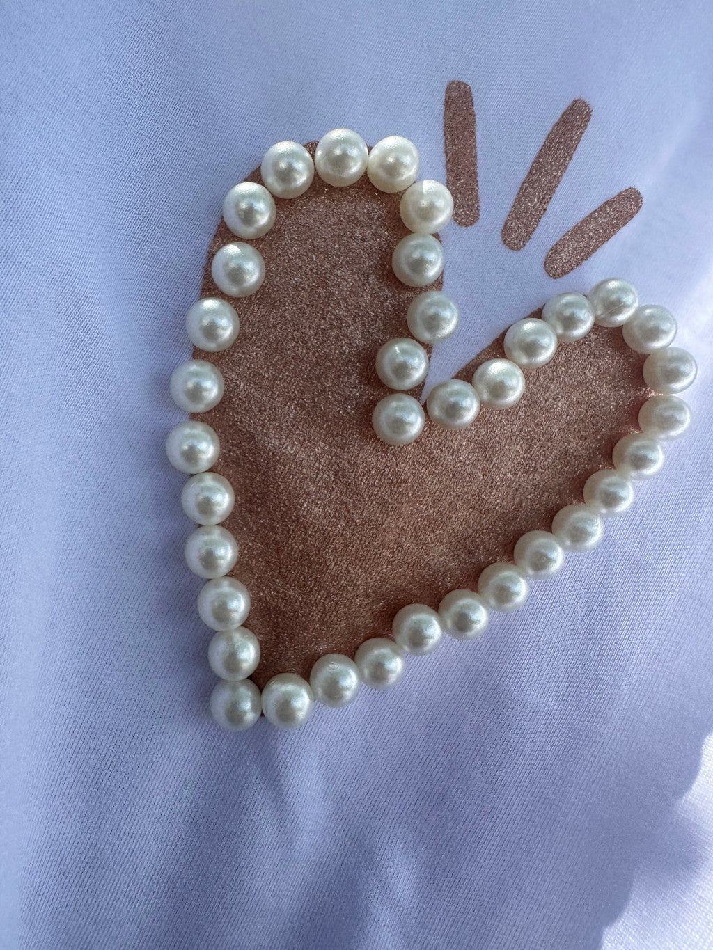 MOM HEART T-SHIRT WHITE-ROSE GOLD