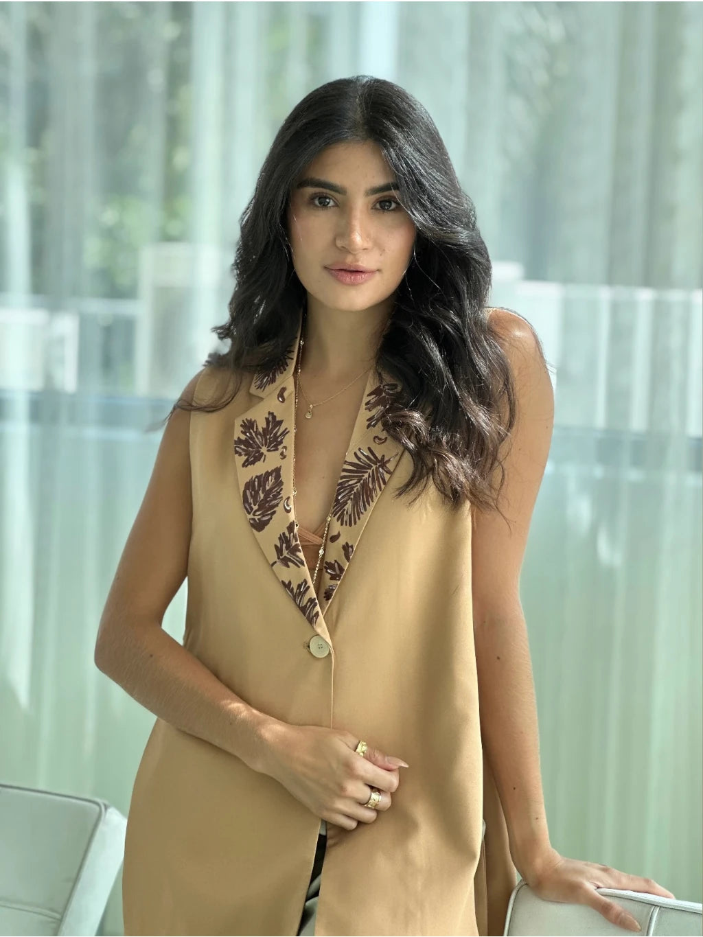 SPRING VEST CAMEL
