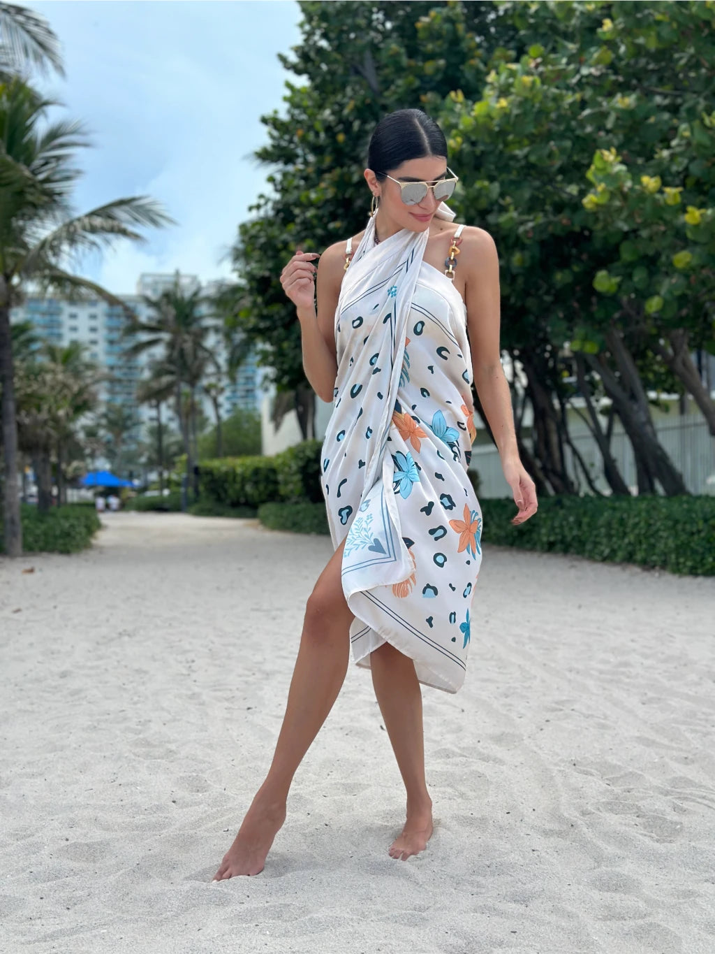 COMBO TROPICAL SARONG + TROPICAL SCARF