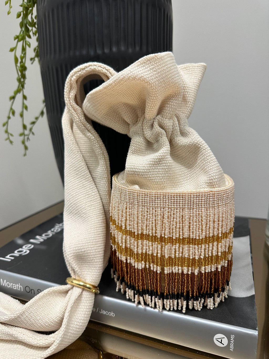 MAYAPO STRIPES EARTH HANDBAG