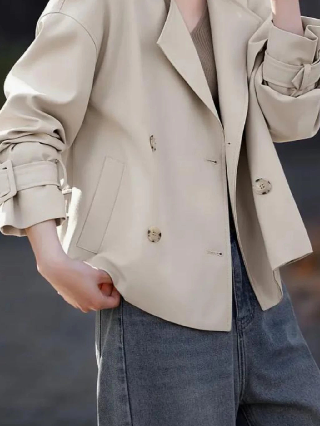 BEIGE YIN YANG JACKET