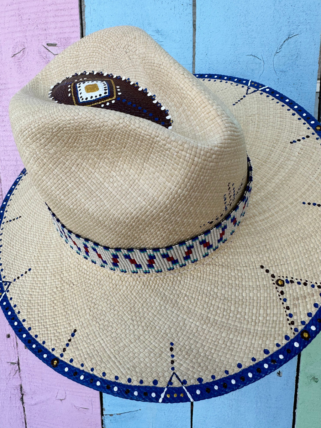 AGUADEÑO HAT PATTERN BURGUNDY-BLUE