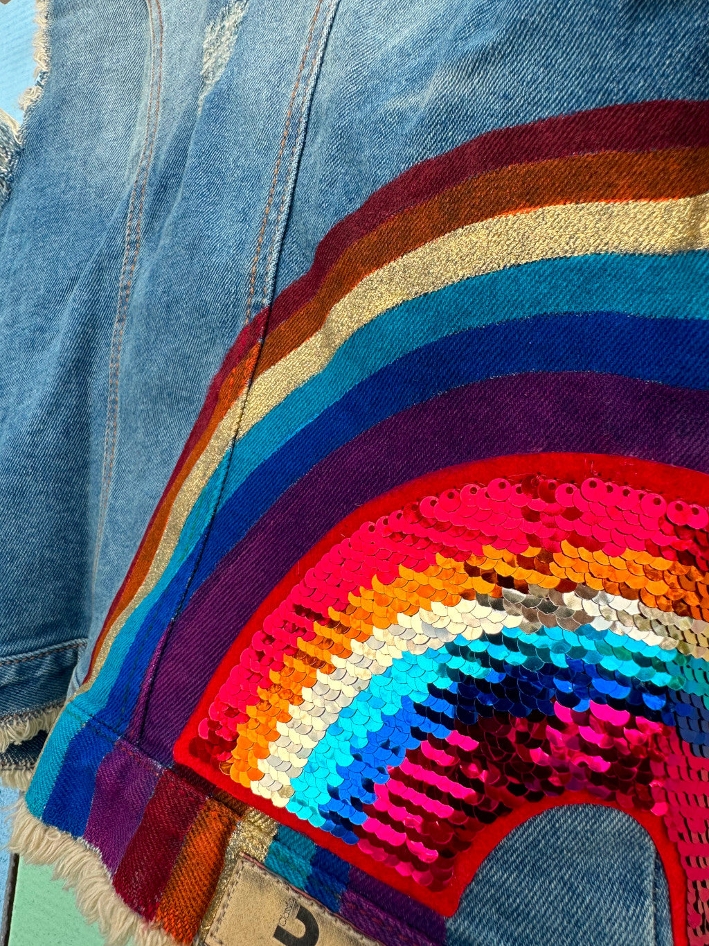 RAINBOW DENIM VEST